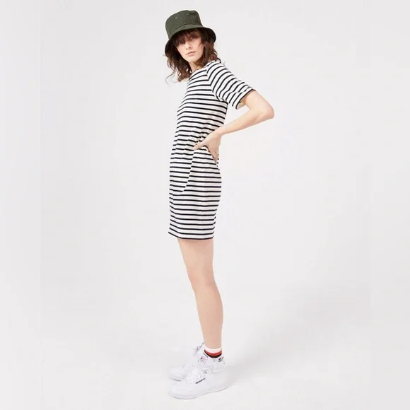 KULE The Tee Dress - Size XS - Navy and White - Picture 3 of 10